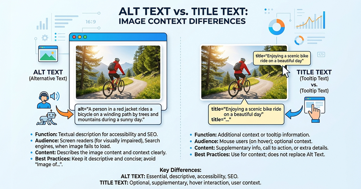 alt text vs title text comparison in WordPress